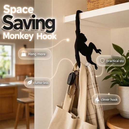 🎉 2026 Sale — Over 11,000 Sold! 🐒 Monkey Shaped Banana Hook – Hang Fruit, Keys & Bags – Playful Storage with Personality! ✨