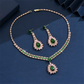 🎉 2026 Sale — Over 22,000 Sold! 💎 Zircon Jewelry Set – Pink & Green Necklace & Drop Earrings – Complete Your Party Look! ✨