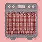 🏡 LIMITED-TIME 50% OFF ✨ Farmhouse Oven Door Skirt — Classic Plaid, Ribbon Ties, Ruffled Hem