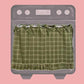 🏡 LIMITED-TIME 50% OFF ✨ Farmhouse Oven Door Skirt — Classic Plaid, Ribbon Ties, Ruffled Hem