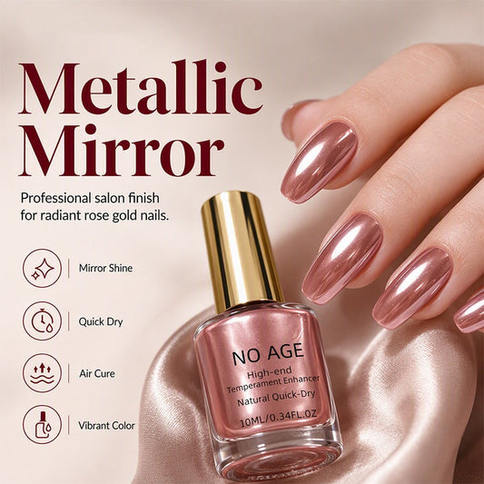 💅 Limited-Time 50% Off ✨ Quick Dry Metallic Nail Polish — Mirror Shine Rose Gold 💧
