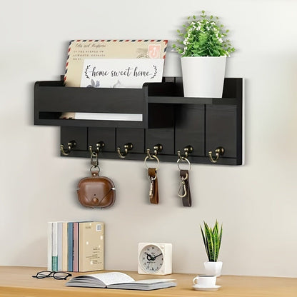 🎉 2026 Sale — Over 8,000 Sold! 🏠 Wall-Mounted Mail & Key Holder – Mail Basket, Display Shelf & Heavy-Duty Hooks – Organized Entryway! ✨