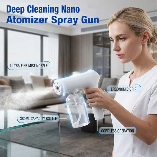🎉 2026 Sale — Over 52,000 Sold! 🔫 Cordless Nano Spray Gun – 380ml Tank, Adjustable Fine Mist – Disinfect, Dust & Refresh Any Room! 🌿