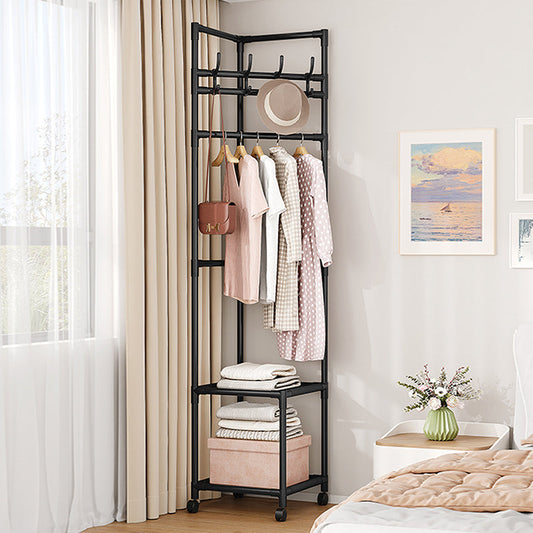 🔥HOT SALE 50% OFF! 👕🛏️ Stop piling clothes on chairs — this slim rack holds coats, bags, and folded stuff without eating up your floor space. 🏠
