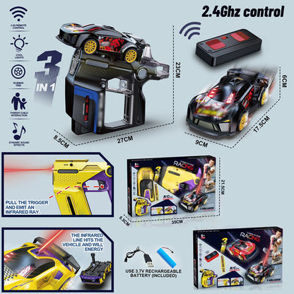 🎉 2026 Sale — Over 8,000 Sold! 🚗 2-in-1 Remote Control Car Gun Launcher – Shoot, Race & Battle – The Ultimate Parent-Child Toy 🔫