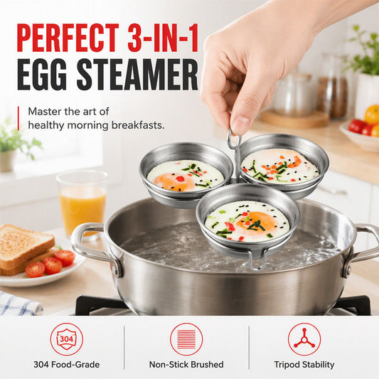 🎉 2026 Sale — Over 14,000 Sold! 🍳 Tired of poached eggs that turn into a messy blob? This 3-in-1 poacher gives you perfect eggs every time — no spreading, no sticking, no waste. ✨