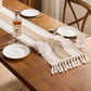 🎉 2026 Sale — Over 9,000 Sold! 🏠 Plain table runner? Yawn. This one brings texture, warmth, and that boho touch — tassels, woven details, and style that makes any table feel intentional. ✨