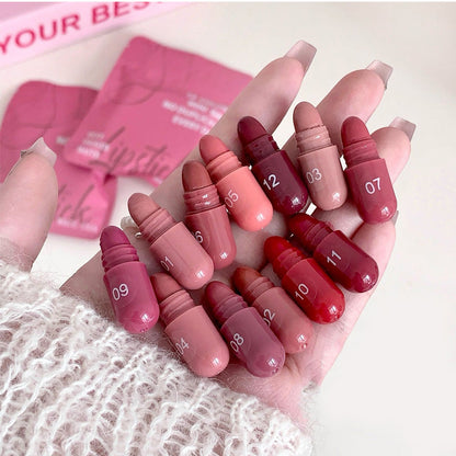 ⏰LIMITED-TIME 50% OFF! 💄🎨 12 mini matte lipsticks — nudes, reds, pinks, everything in between. Hydrating, long-wear, pocket-sized. 💋