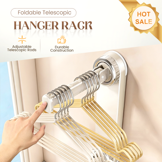 🏠🔥UP TO 50% OFF! No‑Drill Foldable Telescopic Suction‑Cup Hanger Rack, Retractable Clothes Drying Pole ✨