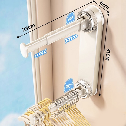 🏠🔥UP TO 50% OFF! No‑Drill Foldable Telescopic Suction‑Cup Hanger Rack, Retractable Clothes Drying Pole ✨