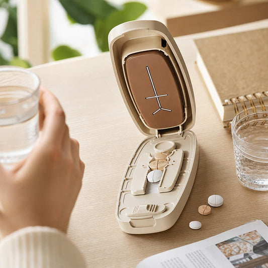 🔥HOT SALE 50% OFF! 💊⚡ Stop struggling with pill halves that crumble — this compact splitter gives you clean, even cuts every time. Built-in storage, travel-friendly, and blade stays covered for safety. ✨