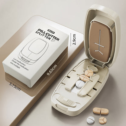 🔥HOT SALE 50% OFF! 💊⚡ Stop struggling with pill halves that crumble — this compact splitter gives you clean, even cuts every time. Built-in storage, travel-friendly, and blade stays covered for safety. ✨