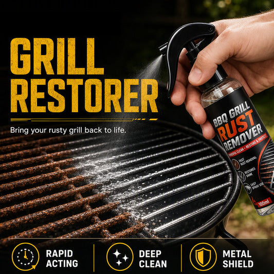 ⚡50% OFF!✨BBQ Grill Rust Remover Spray, Instant Rust Dissolver, Restore Metal Shine for Barbecue Grills ✨
