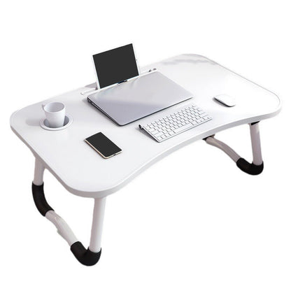 ⚡50% OFF!✨Foldable Laptop Bed Table with Cup Holder, No‑Install Bed Desk with Phone Slot, 70×48cm Large Desktop ✨