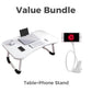 ⚡50% OFF!✨Foldable Laptop Bed Table with Cup Holder, No‑Install Bed Desk with Phone Slot, 70×48cm Large Desktop ✨