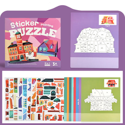 🔥HOT SALE 50% OFF! ✨🎨 Screen-free fun that actually holds their attention — this geometric sticker book turns matching, peeling, and placing into art. 8 themes, zero glue, and quiet focus for hours. Perfect for little hands, big imaginations. 🖍️
