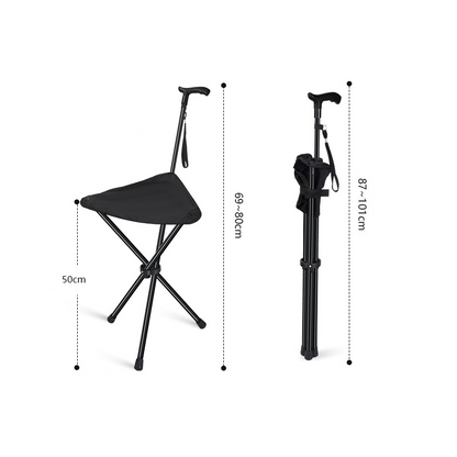 🔥HOT SALE 50% OFF! 🦯🪑 Walk, rest, repeat — this folding cane becomes a sturdy seat in seconds. Lightweight, height‑adjustable, and travel‑ready. Rest when you need it, move when you're ready. ✨