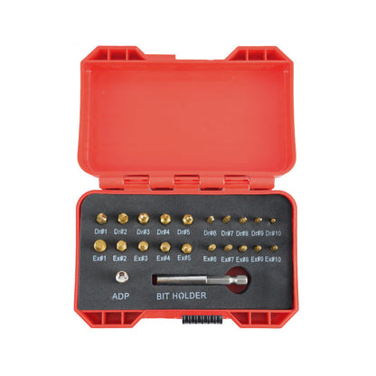 🔥HOT SALE 50% OFF! 🔧⛏️ Stripped screw ruining your project? This 22‑piece extractor set bites in and backs it out — fast, easy, and frustration‑free. No more drilling nightmares. ✨