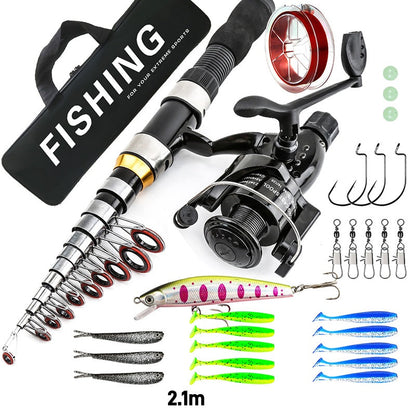 🎣 LIMITED-TIME 50% OFF 🧳 Complete Telescopic Fishing Kit — Rod, Reel, Lures & Bag