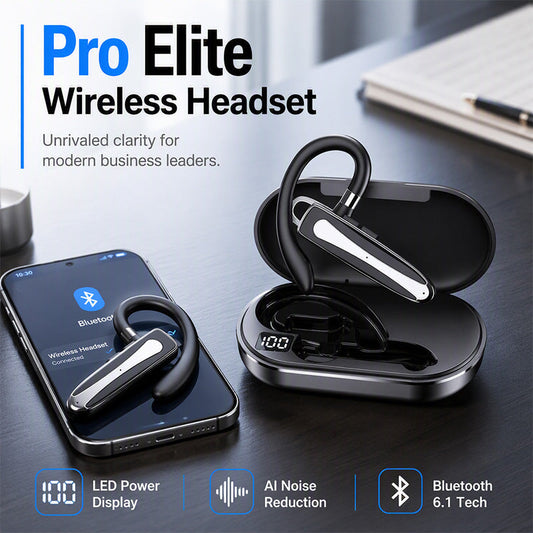 🎧 LIMITED-TIME 50% OFF ✨ Waterproof Bluetooth Earpiece — Dual-Mic Noise Reduction, 180° Rotatable Ear Hook
