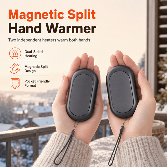 🖐️ LIMITED-TIME 50% OFF 🔥 Magnetic Split Hand Warmer — 2-in-1 Dual-Sided Heating
