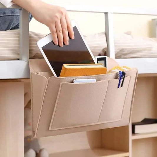 🛏️ LIMITED-TIME 50% OFF 📱 Bedside Hanging Storage Bag — Multi-Pocket Caddy, Holds Tablet, Phone & Books