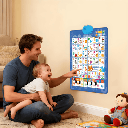 🔤 LIMITED-TIME 50% OFF 🎓 Bilingual Talking Alphabet Chart — English & Spanish, Interactive Sound, PVC