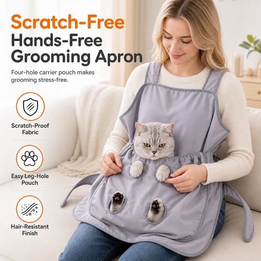 🐱 LIMITED-TIME 50% OFF 🥻 Pet Cuddling Apron — Leg Holes, Scratch-Resistant, Hands-Free Grooming