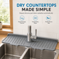 💧 LIMITED-TIME 50% OFF 🧽 Silicone Faucet Splash Guard Mat — Drain Fast, Cuttable