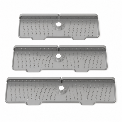 💧 LIMITED-TIME 50% OFF 🧽 Silicone Faucet Splash Guard Mat — Drain Fast, Cuttable