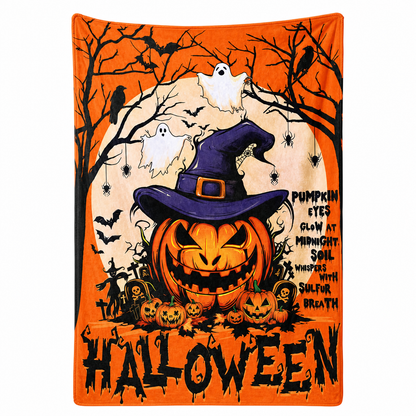 🎃 50% OFF TODAY ONLY ✨ Retro Halloween Skull Flannel Throw — Cozy Warmth for Home & Naps
