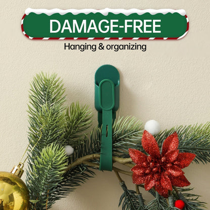 🎄 Limited-Time 50% Off 🎁 Silicone Christmas Wreath Ties & Traceless Hooks — Damage-Free Hanging ✨