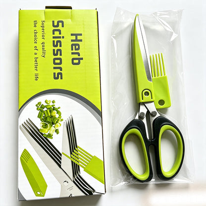 🌿 LIMITED-TIME 50% OFF ✨ 5-Blade Kitchen Herb Scissors — Fast, Even Chopping 🔪