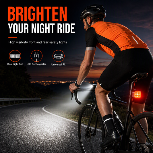 🚲 LIMITED-TIME 50% OFF ✨ Bicycle Light Set — Front Headlight & Rear Taillight 🌙