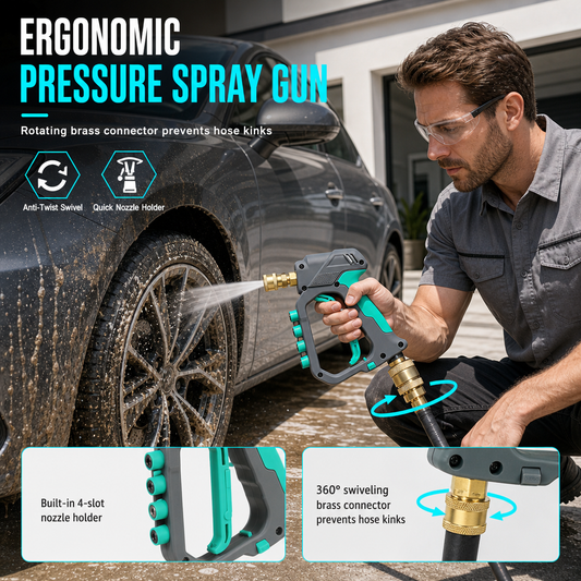 🔧 50% OFF NOW ✨ High Pressure Washer Short Spray Tool — 280 Bar & Brass Core 💦