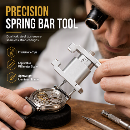⏳ 50% Off Now ✨ Watch Repair Tool V-Shaped Spring Bar Pliers — Adjustable & Replaceable Tips 🔧